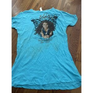 Miley Cyrus Wonder World 2009 Tour Turquoise Shirt Youth XL Stained